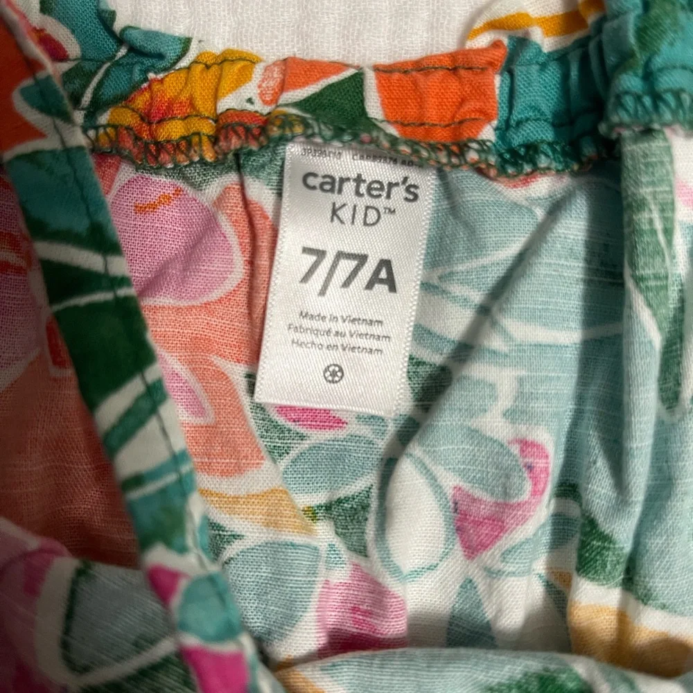 Carter's Tropical Floral Sundress - Teal, Pink & Orange